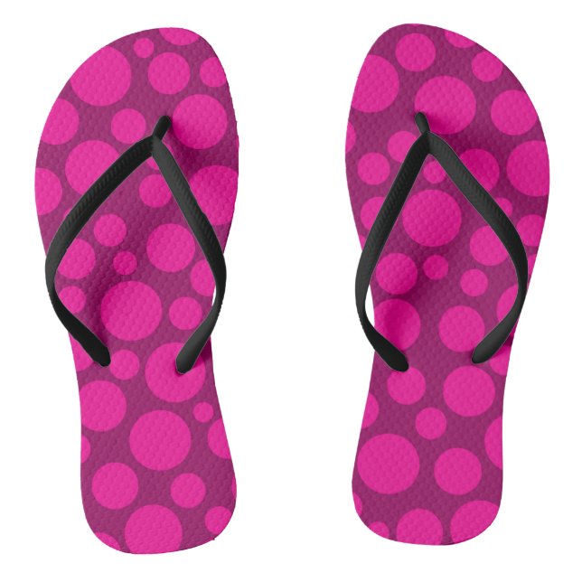 Pink polka dot flip flops (Footbed)