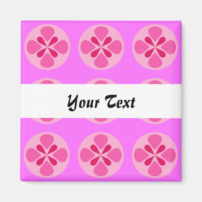 Pink polka dot geometric seamless pattern magnet (Front)
