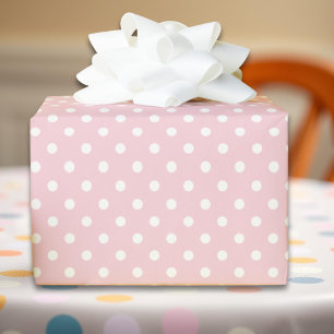 Pink polka dot gift wrap paper