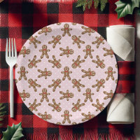 Pink Polka Dot Gingerbread Man Christmas