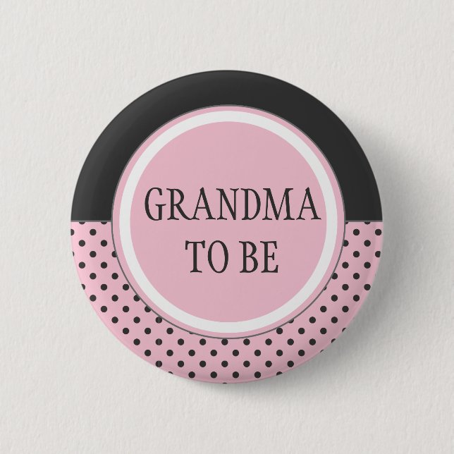 Pink Polka Dot - "Grandma to Be" Pin (Front)