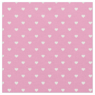 Pink Polka Dot Hearts Fabric