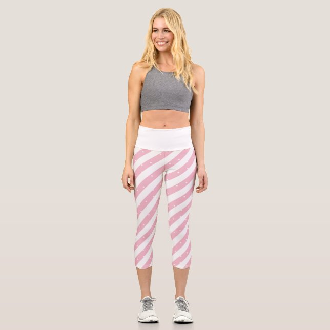 Pink Polka Dot High Waisted Capris (Front)