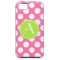 Pink Polka Dot Lime Circle Monogram