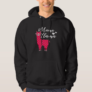 Pink Polka Dot Mama Llama Cool Mama Llama Fun Mama Hoodie
