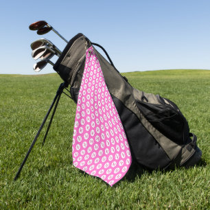 Pink Polka Dot Monogram Golf Towel