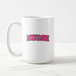 Pink Polka Dot Nurse Typography Coffee Mug