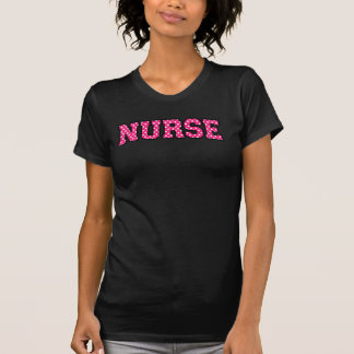 Pink Polka Dot Nurse Typography T-Shirt