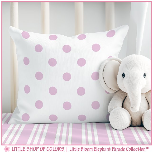 Pink Polka Dot Nursery Throw Pillow (Creator Uploaded)