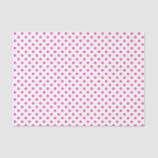Pink Polka Dot on White Tissue Paper