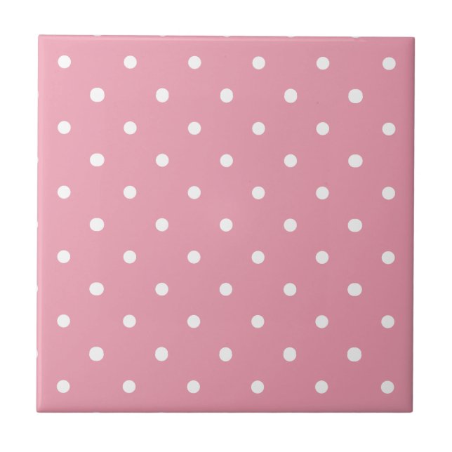 Pink Polka Dot Pattern Tile (Front)