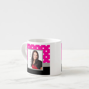 Pink Polka dot photo template Espresso Cup