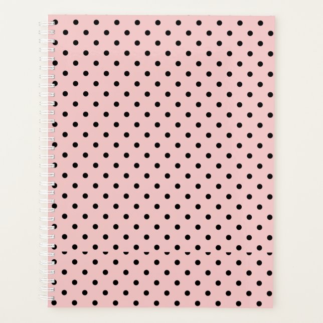 Pink, polka dot planner (Front)