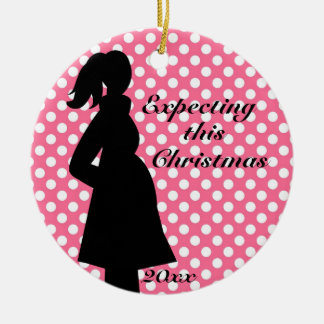 Pink Polka Dot Pregnancy Ornament