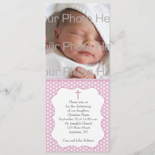 Pink Polka Dot Religious Photo Card