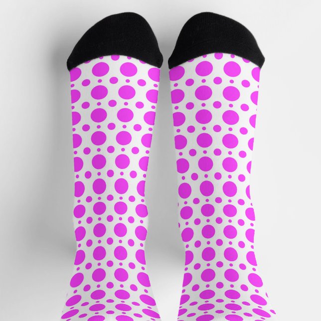 Pink Polka Dot Retro Style Crazy Socks (Top)