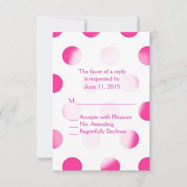 Pink Polka Dot RSVP Card (Front)