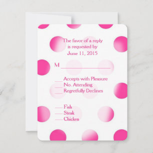 Pink Polka Dot RSVP with Entree Choice Card