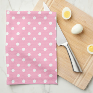 Pink Polka Dot  Tea Towel