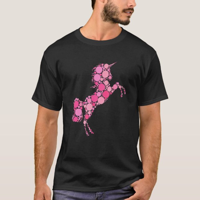 Pink Polka Dot Unicorn International Dot Day T-Shirt (Front)