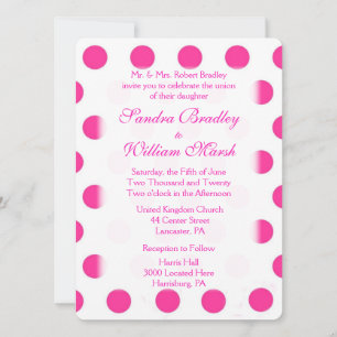 Pink Polka Dot Wedding Invitation