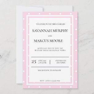 Pink Polka Dot Wedding Invitation
