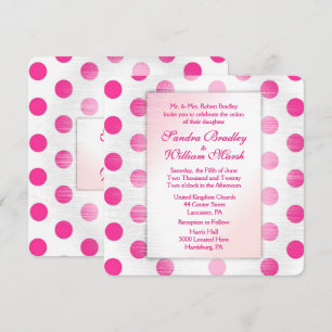 Pink Polka Dot Wedding Invitation