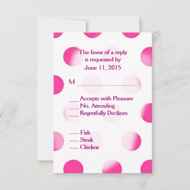 Pink Polka Dot Wedding RSVP (Front)