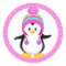 Pink Polka Dot Winter Penguin Girl