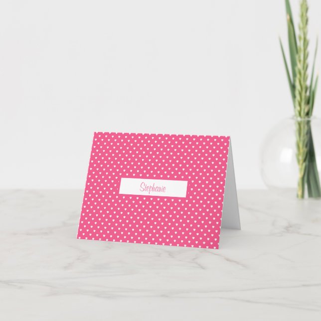 Pink Polka Dot with Name Card (Front)