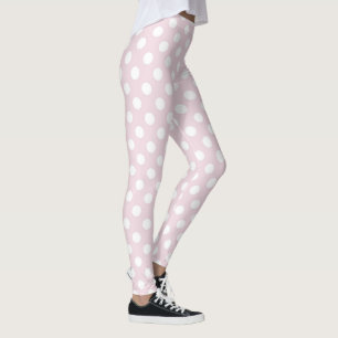 Pink Polka Dot Yoga Leggings - Women's Workout Fit