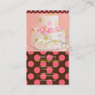 Pink polka dots and Chocolate Bakery/pâtisserie Business Card