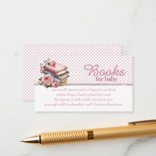 Pink Polka Dots and Pretty Books for Baby  Enclosure Card