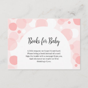 Pink Polka Dots arch Baby Shower Books for Baby Enclosure Card