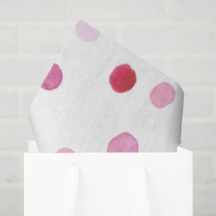 Pink Polka Dots Artisan Watercolor Sweet Multi use Tissue Paper