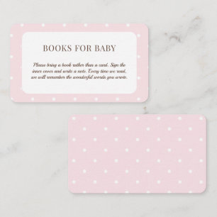 Pink Polka Dots Baby Shower Books For Baby Enclosure Card
