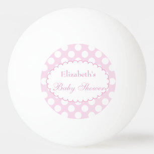 Pink Polka Dots Baby Shower Ping Pong Ball