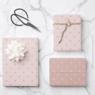Pink Polka Dots Baby Shower Wrapping Paper Sheet