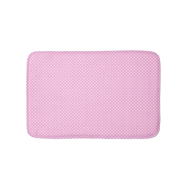 Pink polka dots bath mat (Front)