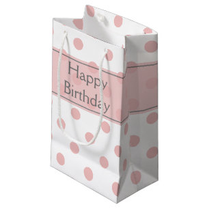 Pink Polka Dots Birthday Small Gift Bag