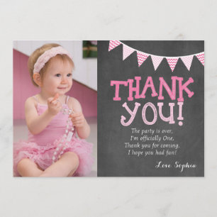 Pink Polka Dots Birthday Thank You Card
