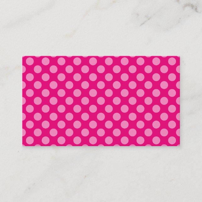 Pink Polka Dots Business Card (Front)