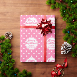 Pink Polka Dots Christmas Wrapping Paper