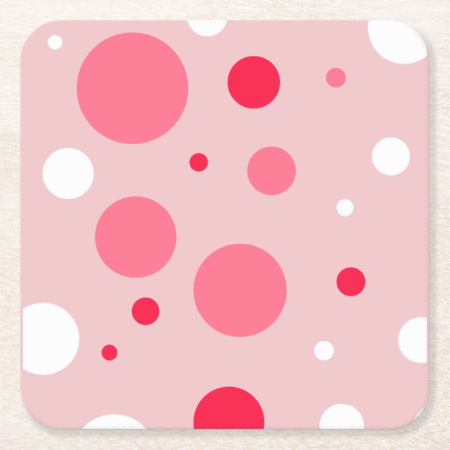 Pink Polka Dots Coaster (Front)