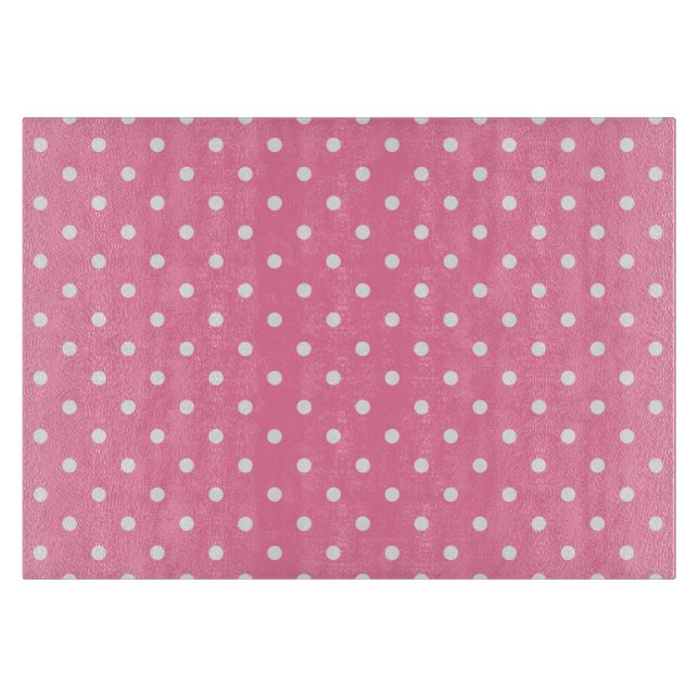 Pink Polka Dots Cutting Board (Front)