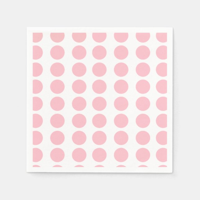 Pink Polka Dots Design Napkin (Front)