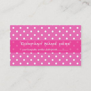 Pink polka dots girly business card