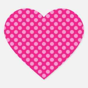 Pink Polka Dots Heart Sticker