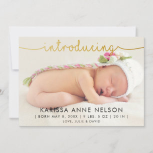 pink polka dots horizontal hand lettering birth holiday card
