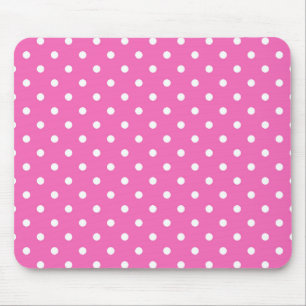 pink polka dots mouse mat